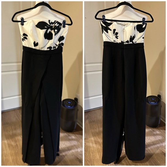 WHBM Black White Floral Jumpsuit - Picture 1 of 16